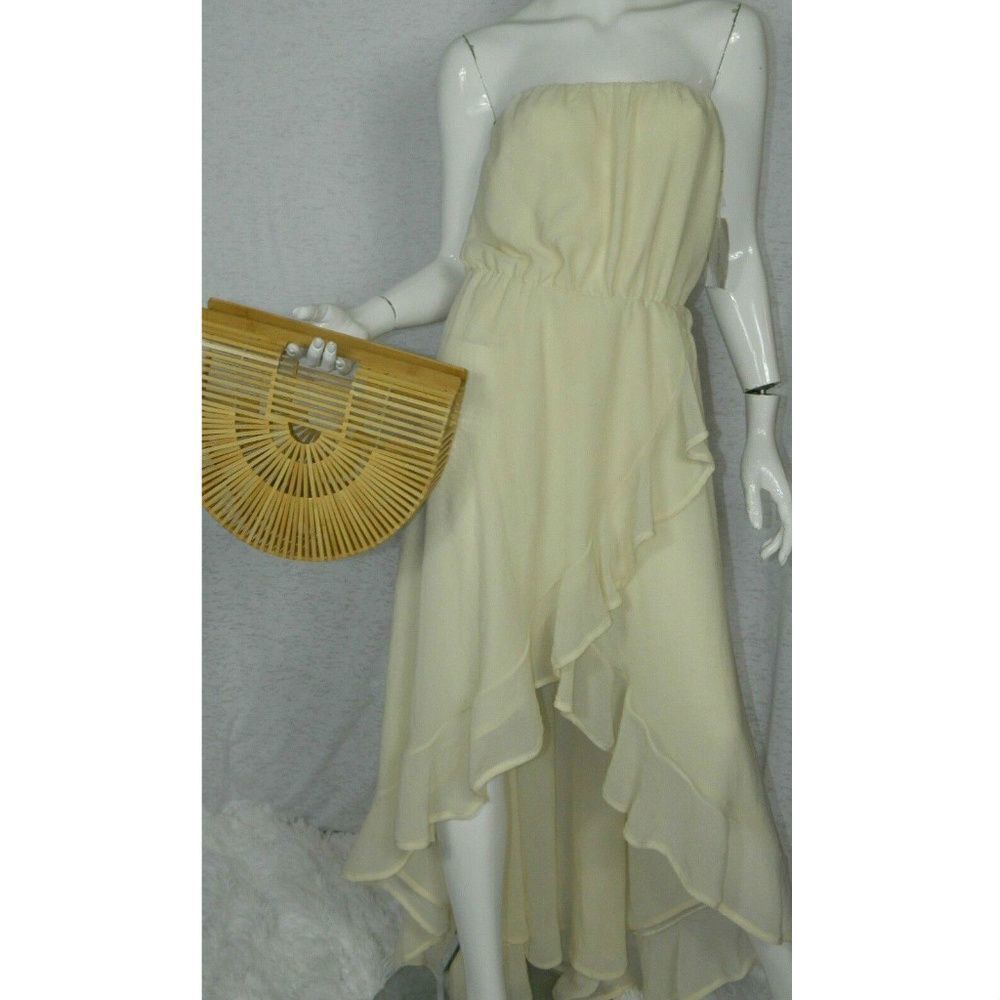 Roxberi Ruffle‎ Strapless High Low Maxi Dress Sz S - Picture 6 of 8